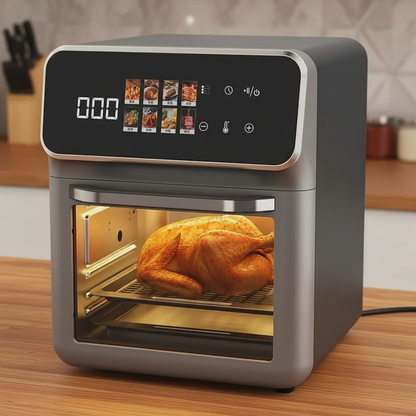 Friteuză cu Aer Cald și Cuptor Digital 15L, 8 Programe