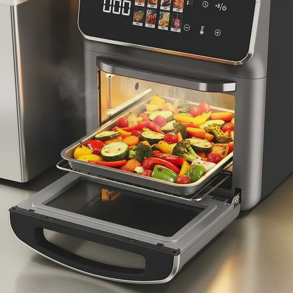 Friteuză cu Aer Cald și Cuptor Digital 15L, 8 Programe