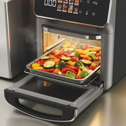 Friteuză cu Aer Cald și Cuptor Digital 15L, 8 Programe