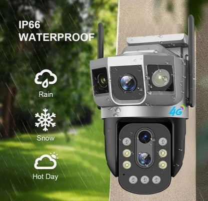 Cameră de Supraveghere Exterior V380 Pro cu Lentilă Dublă, Zoom Hibrid 10x- IP66